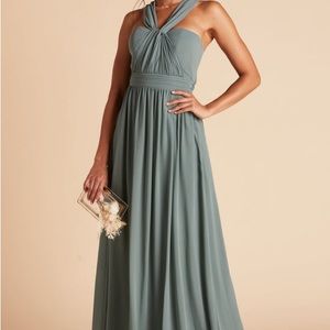 Convertible chiffon bridesmaids dress by Birdy Grey in Sea Glass